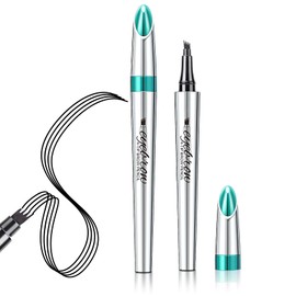 Eyebrow Pencil Eyebrow Microblading Pen - Eyebrow Pen Long-Lasting Waterproof Micro 4 Point Brow Pen Lift & Snatch Smudge-proof Eye Makeup for Perfect Brows (Black)