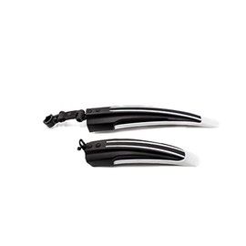 vhbw Bicycle Mudguard Set, Black/White, Compatible with 24 Inch and 26 Inch Mountain Bike, Bicycle