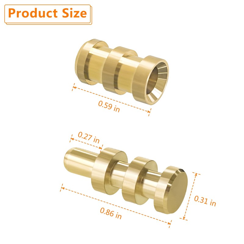 Brass Table Leaf Dowel Pin, 15pcs Table Bolt Sleeve Connectors