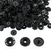 suiwotin 100 Sets T5 Plastic Snaps Buttons, Black Round T5
