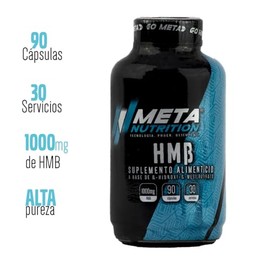 Meta Nutrition HMB, 1000mg de beta-hidroxi beta-metilbutirato, 90 cápsulas, 30 Servicios