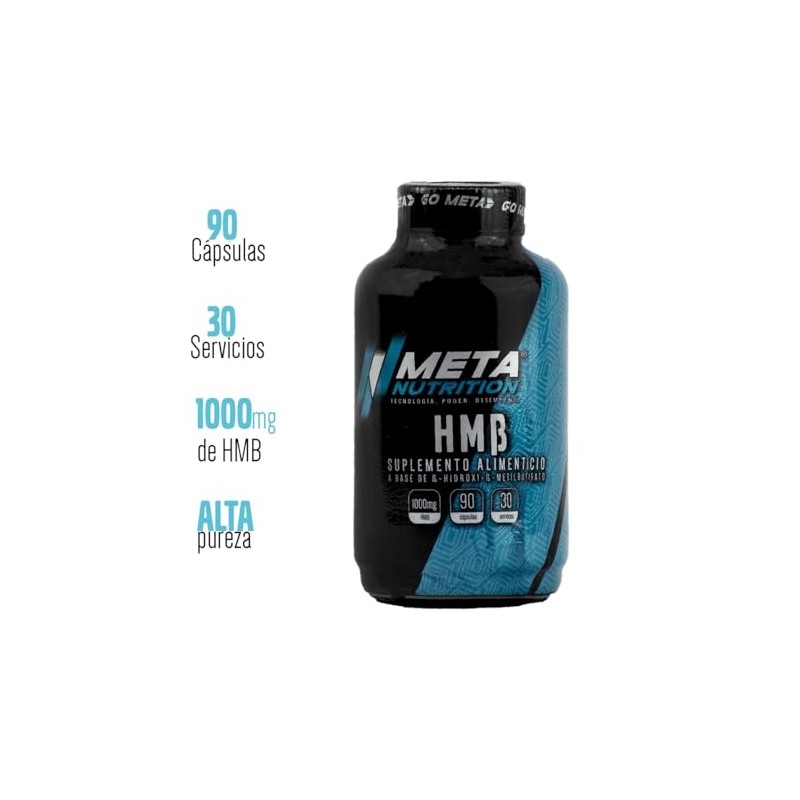 Meta Nutrition HMB, 1000mg de beta-hidroxi beta-metilbutirato, 90 cápsulas, 30