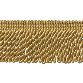 3" (7.5cm) Basic Trim Solid Collection Satiny Bullion Fringe Trim (Style# BFS3) Antique Gold #C4 (Dark Yellow Gold) Sold by The Yard (36"/3 ft/0.9m)