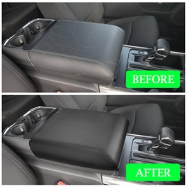 ANMOSVO Center Console Cover for Ford F150 2021-2024 2025 - Middle Console Lid Protector Elbow Cushion Pad for Ford F150 Accessories 2021 2022 2023 2024 2025 (Bucket Seat Only)