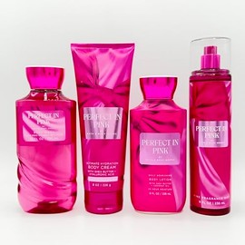 PERFECT IN PINK 4-Piece Bath Bundle | Body Wash, Ultimate Hydration Body Cream, Daily Nourishing Body Lotion and Fine Fragrance Mist
