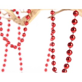 Christmas / Xmas Bead Chain - Garland 2.7m - RED ideal for Tree Room Decorations or art & craft by Concept4u