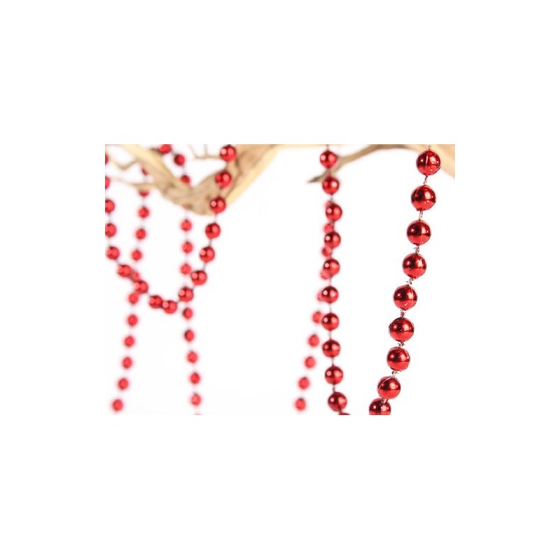 Christmas / Xmas Bead Chain - Garland 2.7m - RED