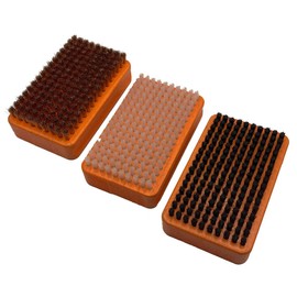 RiSki Ski Brushes Set of 3 with Nylon Brush, Horsehair Brush and Copper Brush