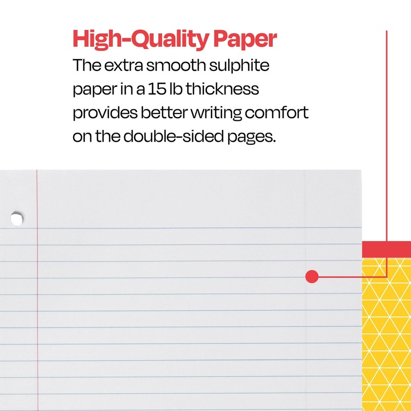 School Smart Spiral Wide Ruled Notebook, 8 x 10-1/2 Inches