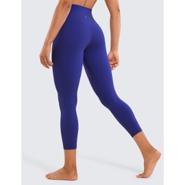 CRZ YOGA Butterluxe High Waisted Capris Workout Leggings for Women 23'' - Lounge Buttery Soft Yoga Pants Larkspur Blue X-Large