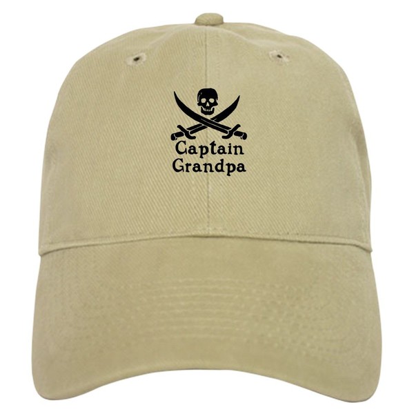 CafePress Captain Grandpa Cap Unique Adjustable Baseball Hat Khaki