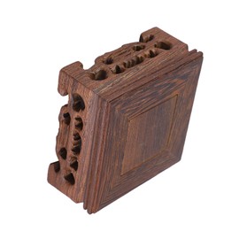 Base de Pedestal de Madera, Jarrón Cuadrado Pequeño para Tetera, Soporte para Bonsái, Decoración Retro Nostálgica para el Hogar, 10x10x3,7 Cm (wengué)