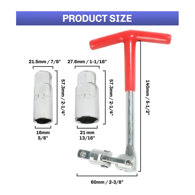 Flaconi Automobile Spark Plug Spanner,Spark Plug Socket Wrench,Spark Plug Tool