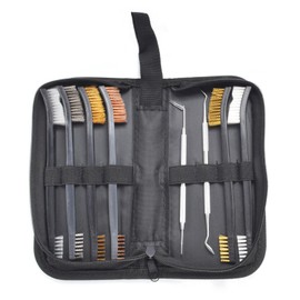 Yutoner Small Wire Brush Set - Brass/ Stainless Steel/ Nylon Brushes for Cleaning Rust Removal, Dirt, Paint Scrubbing Wire Brush Set Double-Ended Cleaning Pick (8 Pieces Black)