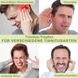Tinnitus Ear Drops (60ml) - Gentle Formula to Support Ear Noise and Clogged Ears for More Hearing Comfort