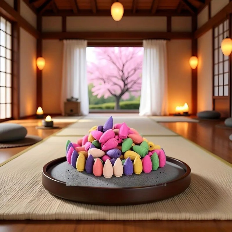 300 Assorted Backflow Incense Cones Lavender Agarwood Sandalwood Artemisia Floral