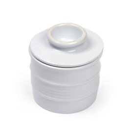 RSVP International Butter Pot, 3.5" x 4", White Stoneware