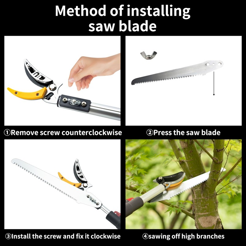 Heancare 4.6-10 Ft Tree Trimmers Long Handle Pruner with Long