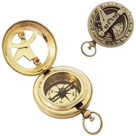 Push Button Brass Pocket Compass Direction Compass Pocket & Gift Compass For Hiking And Camping