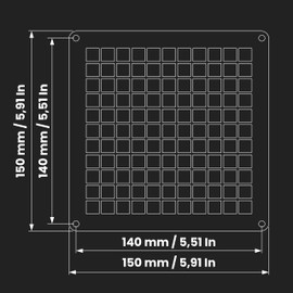 Repa Market 6" x 6" Inch / 150 x 150 mm Black Galvanized Steel Rectangular Crawl Space Vent Grid - Inlet Outlet Ventilation Guard - Universal Metal Air Supply Exhaust Protection Mesh