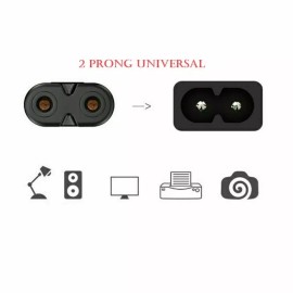 Unbranded 2-Prong AC Power Cord Cable Replacement for TV Printer AC Adapter Power Cord