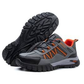 Men's Puncture-proof Steel Toe Anti-smashing, Anti-skid and Shock-absorbing Safety Shoes Men's Work ShoesColor: Orange, US Size: 9