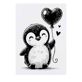 'Sweetheart Baby Penguin' Temporary Tattoo - Water Resistant, Skin-Safe, Non-Toxic Transfer (TO00081443)