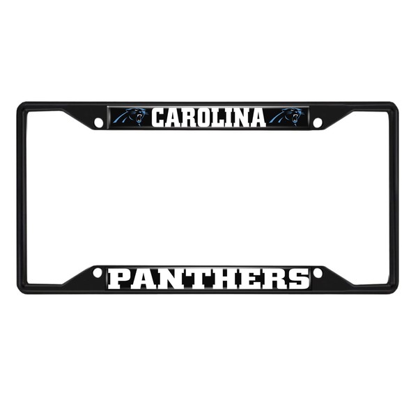 FANMATS 31347 Carolina Panthers Metal License Plate Frame Black Finish