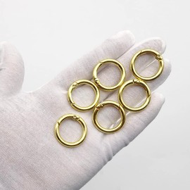 GOIYZTTR Pack of 20 Round Carabiner Key Rings Zinc Alloy Round Carabiner Hook Snap for Bags Craft Accessories 26.5 mm Gold