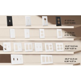 12 Pack No Device Blank Wall Plate Covers, Standard Size 1-Gang 4.53" x 2.76" Blank Device Wall Plate, UL Listed, Unbreakable and High Temperature Resistant Light Switch Cover, White