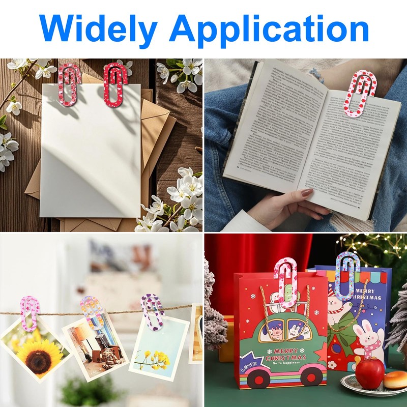 FHUIEWRY 20 Pack Sublimation Blanks Acrylic Paper Clips, 4x2inch Clear