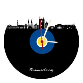 Brunswick Skyline Wall Clock Blue / Yellow Football Clock High-Quality Acrylic Glass Clock Wall Clock with Quartz Movement