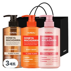 Kundal Shampoo + Body Wash + Body Lotion Gift 3-piece Black C Set Ylang Ylang, 3 Sets / 쿤달 샴푸 + 바디워시 + 바디로션 선물 3구 블랙 C세트 일랑일랑, 3세트
