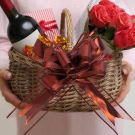 20 PCS Christmas Bows for Gift Wrapping, Pull Bows, Gift Bows for Presents, Gift Baskets, Christmas, Wedding, and Party Decor (Brown)