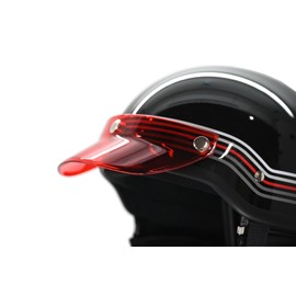 Marushin Motorcycle Helmet Optional Vintage Short Visor Clear Red Model Number: 52210003