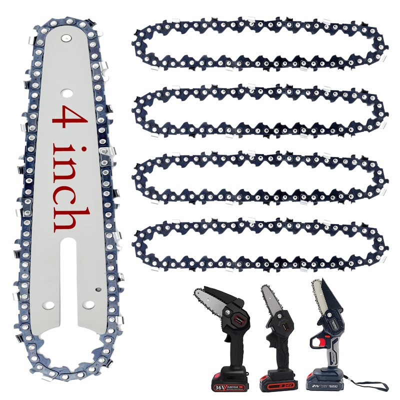 [5 Pieces] 4 Inch Mini Chainsaw Chain with Replacement Saw