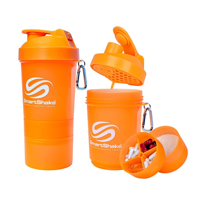 SmartShake O2GO NEON Orange Protein Shaker 20.2 fl oz (600