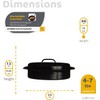 GOURMEX Small 7lb Black Oval Ceramic Enamel Coated Roasting Pan