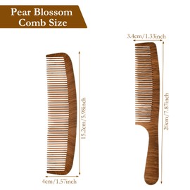 Wooden Hair Comb, Detangling Antistatic Hair Comb, Handmade Wooden Hair Comb, Comb with Fine Teeth for Men and Women for Normal, Curly or Coarse Hair (L)