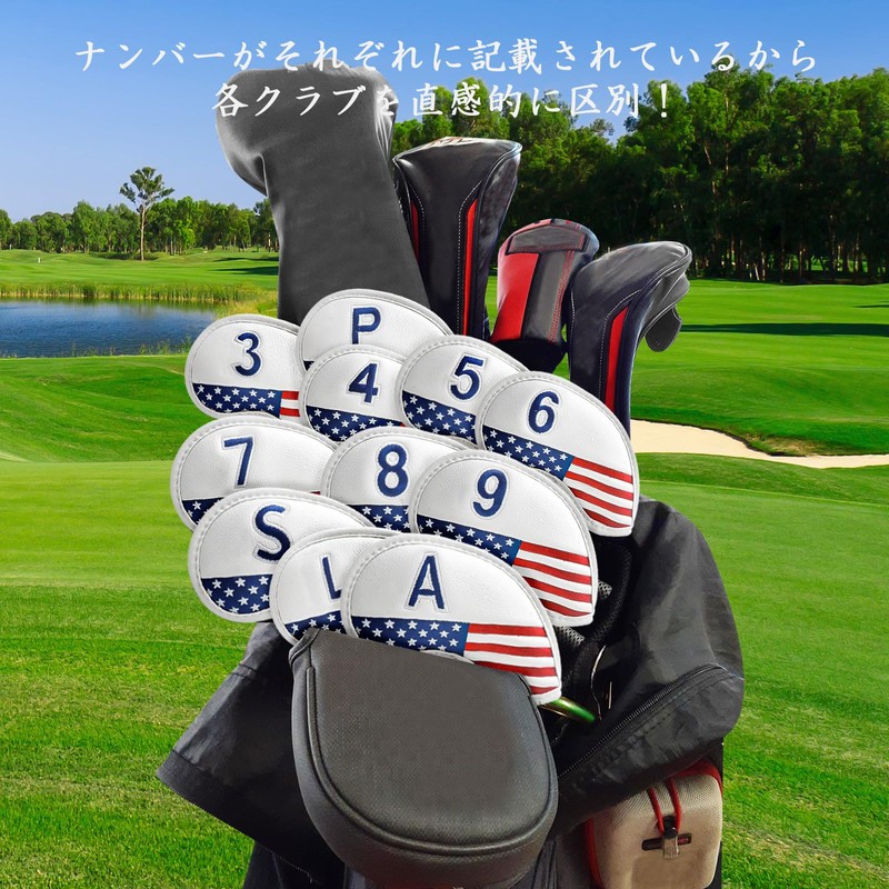 Golf Iron Cover Magnetic Closure Golf Head Cover Wedge Cover