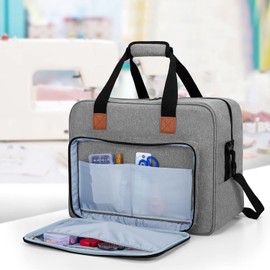 Luxja Sewing Machine Bag, Portable Tote Bag for Sewing Machine and Extra Sewing Accessories, Grey