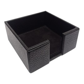 PERRÉ | Porta Notas Adhesivas en Piel Genuina | Elegante Organizador complemento para Juego de Escritorio (Negro)