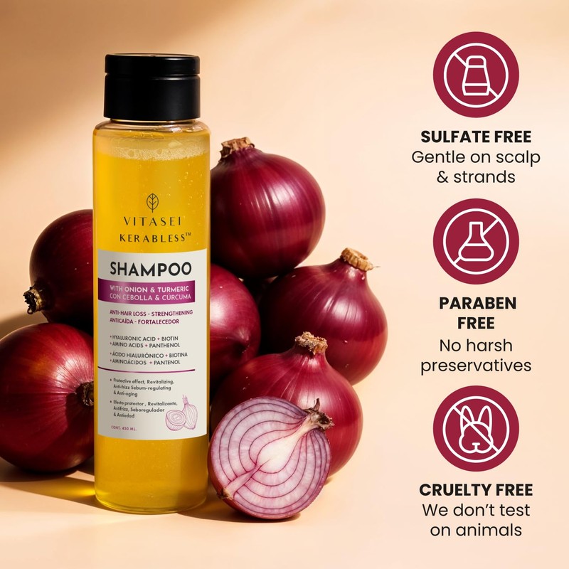 VITASEI Shampoo Kerabless With Onion And Tumeric - Hair Revitalizing