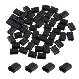 Antrader Aluminum Crimping Loop Sleeve,1/8" Cable Crimps Wire Ferrules for Crimping Wire Rope Cable,50Pcs,Black (M3)