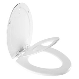 Mayfair NextStep2 Toilet Seat with Toddler Potty Training Seat Built-In, Slow Close, Easy Clean, Magnetic Removable Kids Seat, ELONGATED, White | Mayfair
