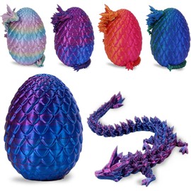 Easter Eggs Gifts for Kids, 3D Printed Dragon in Egg Easter Basket Stuffers Easter Toys for Kids Crystal Dragon Fidget Toys Prefilled Easter Eggs