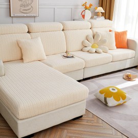 Disayu Magic Sofa Covers Sectional Couch Covers Sofa Cover Washable 2024 New Couch Cushion Covers Soothing Home Sofa Covers Sofa Hero Covers Stretch Slipcovers (Beige,Back Cover M)