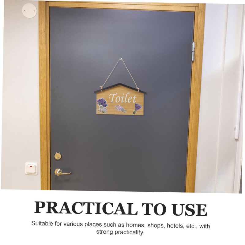 STOBOK Rustic Bathroom Wall Sign Charming Toilet Decor for Restroom