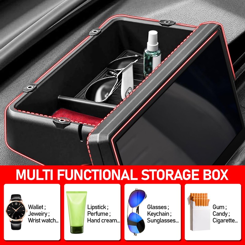 XWQZ Dashboard Behind Screen Storage Box 14 Inch Compatible with