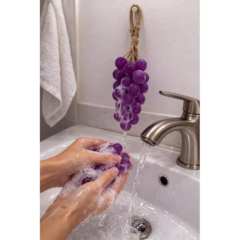 3 pz jabon en forma de racimo de uvas artesanal